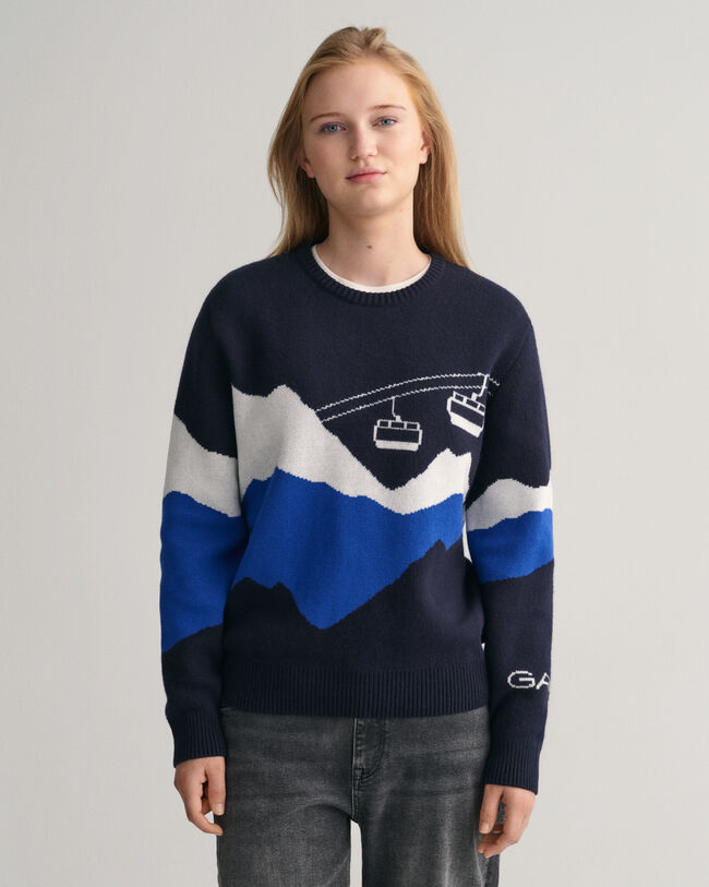 Pull ras du cou en jacquard Alpine Teens