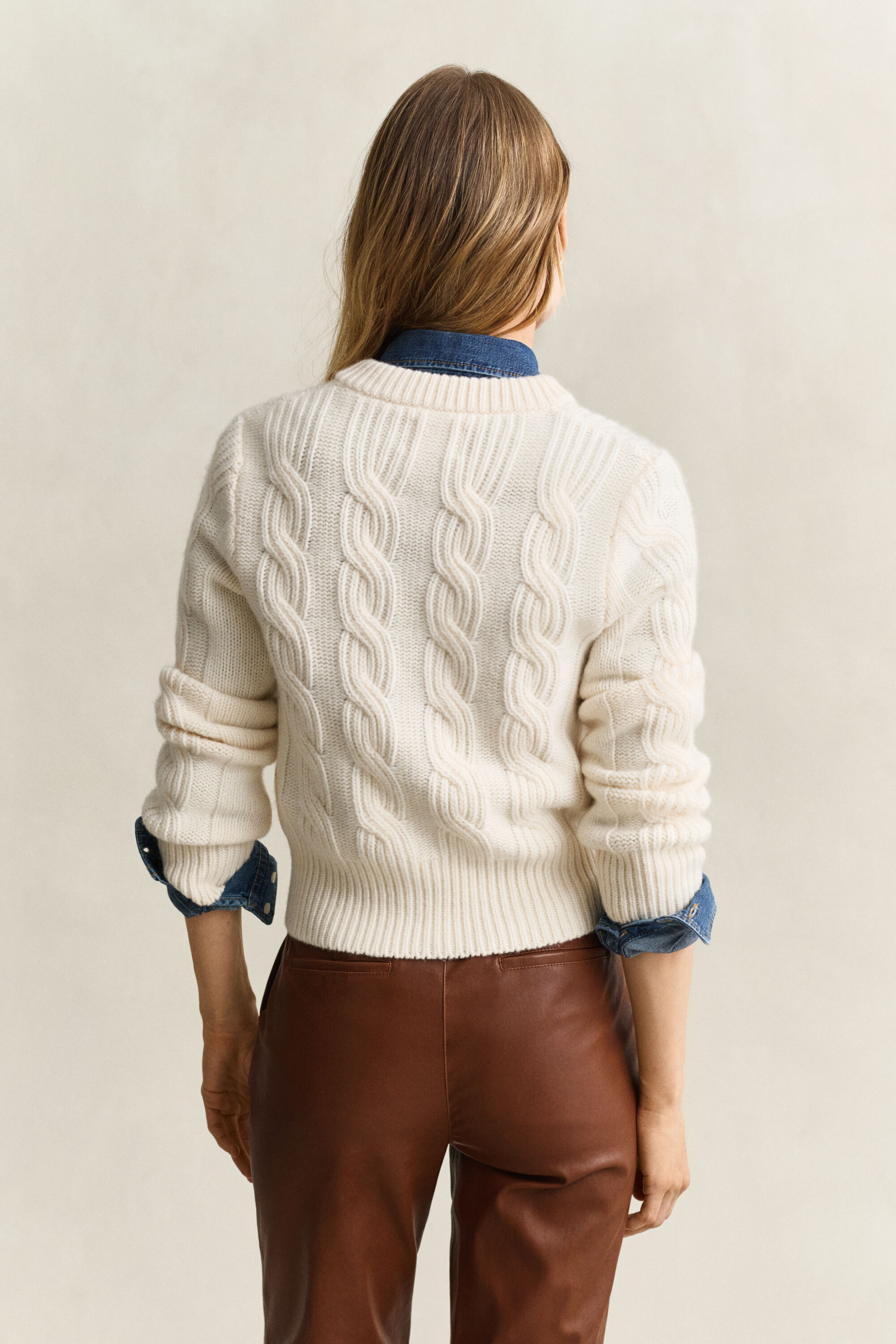 Cardigan en maille torsadée de laine mélangée