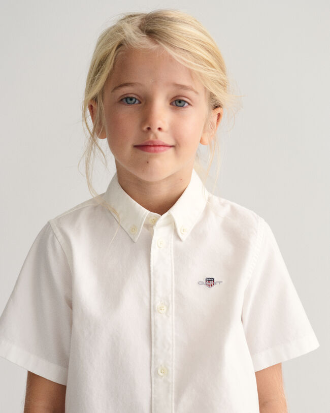 Chemise en coton Oxford &agrave; manches courtes Kids