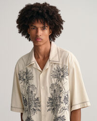 Chemise ultra-ample brodée à manches courtes