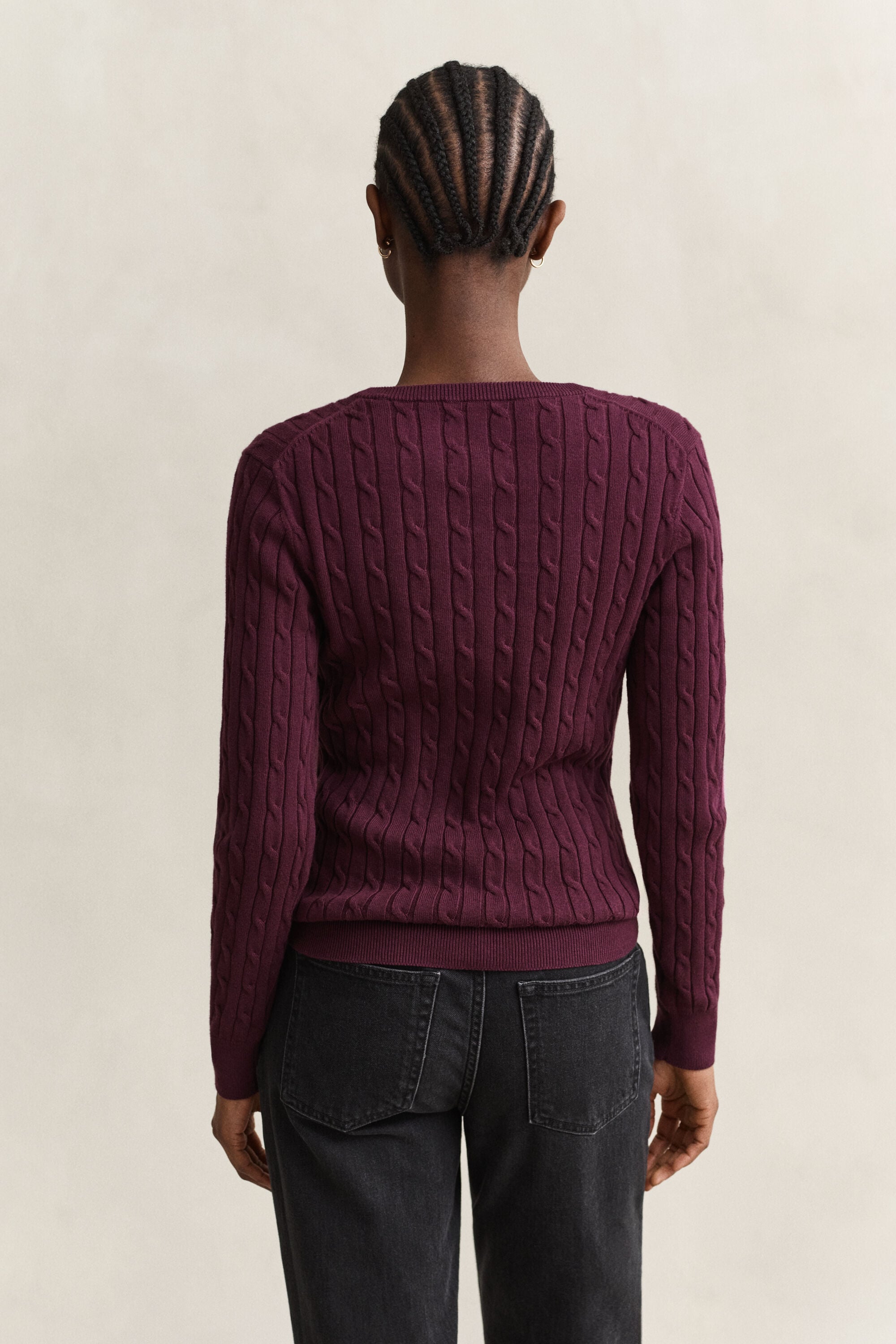 Cardigan en maille de coton stretch à torsades