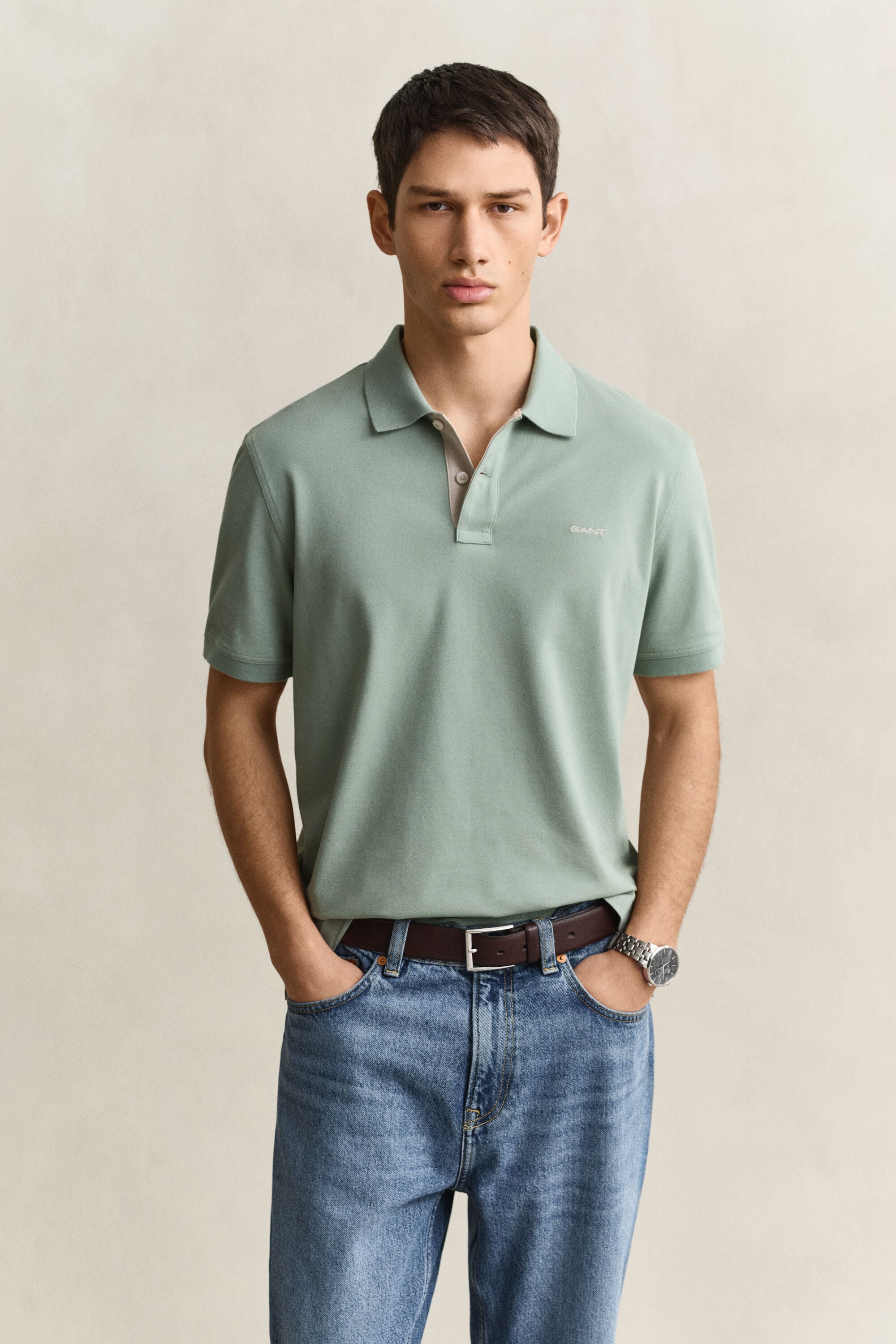 Polo en coton piqué contrastant