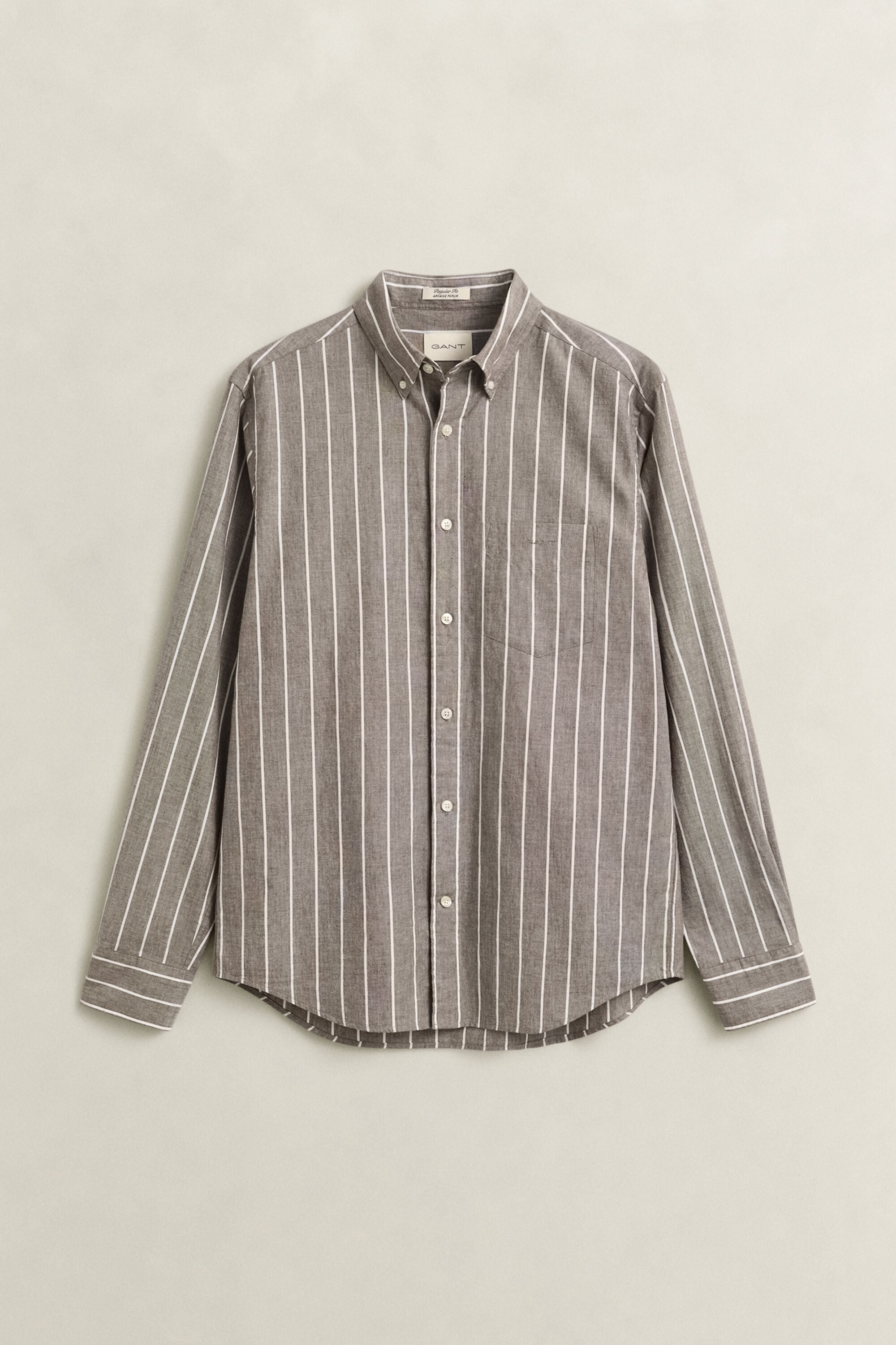Chemise à rayures en popeline chinée