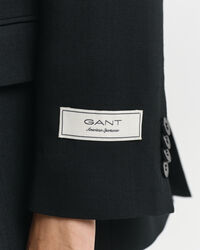 Veste blazer coupe décontractée en laine mélangée à boutonnage croisé Hopsack