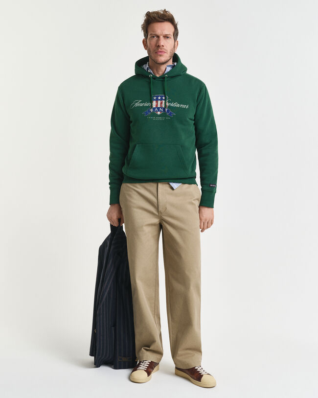 Pantalon chino coupe décontractée en sergé de coton