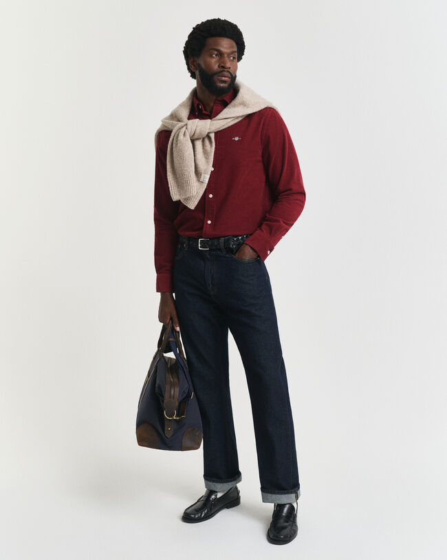 Chemise coupe regular en velours côtelé de coton