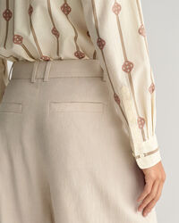 Chemise regular fit en voile de coton &agrave; rayures Monogram