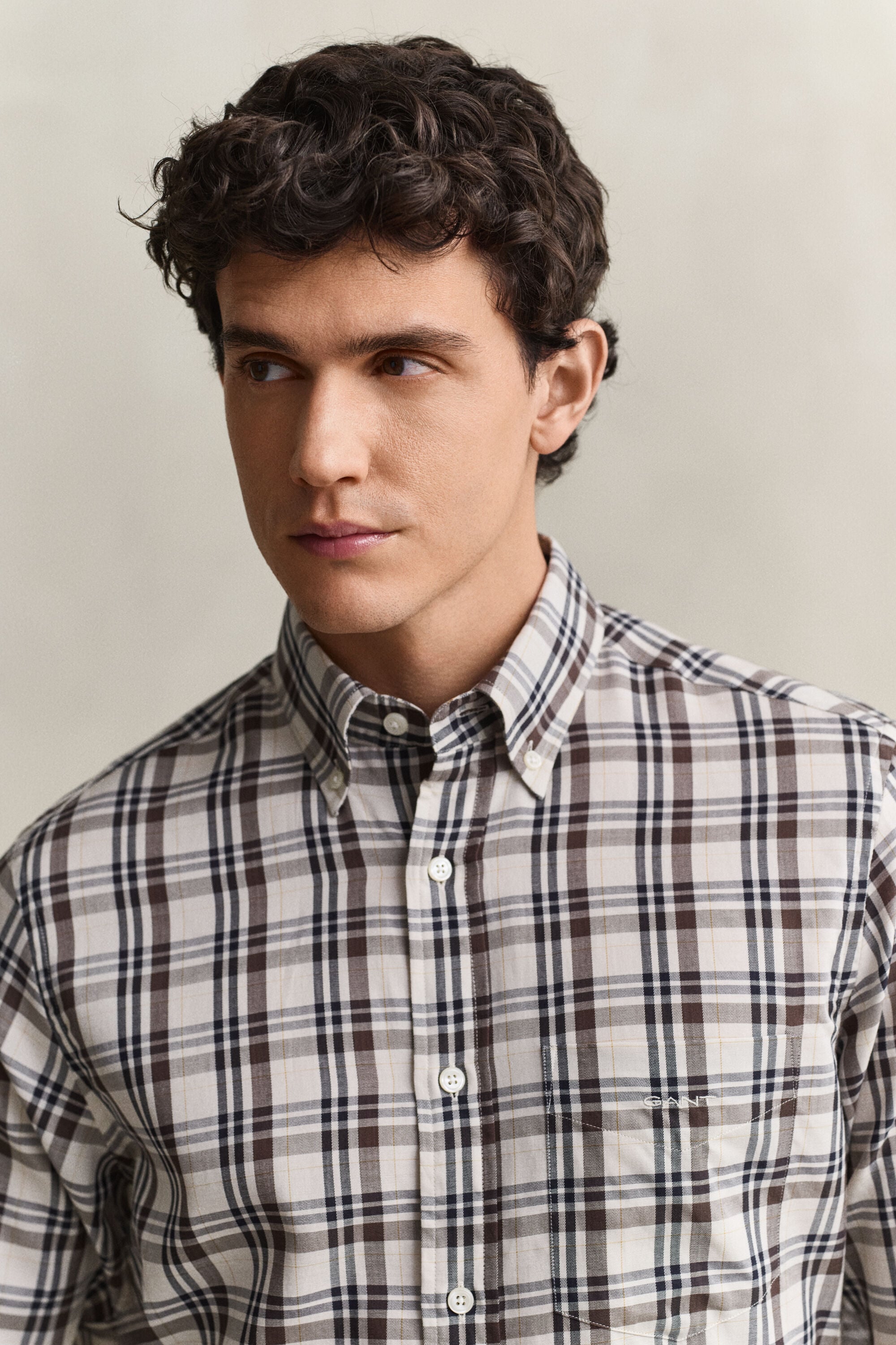 Chemise en sergé à carreaux