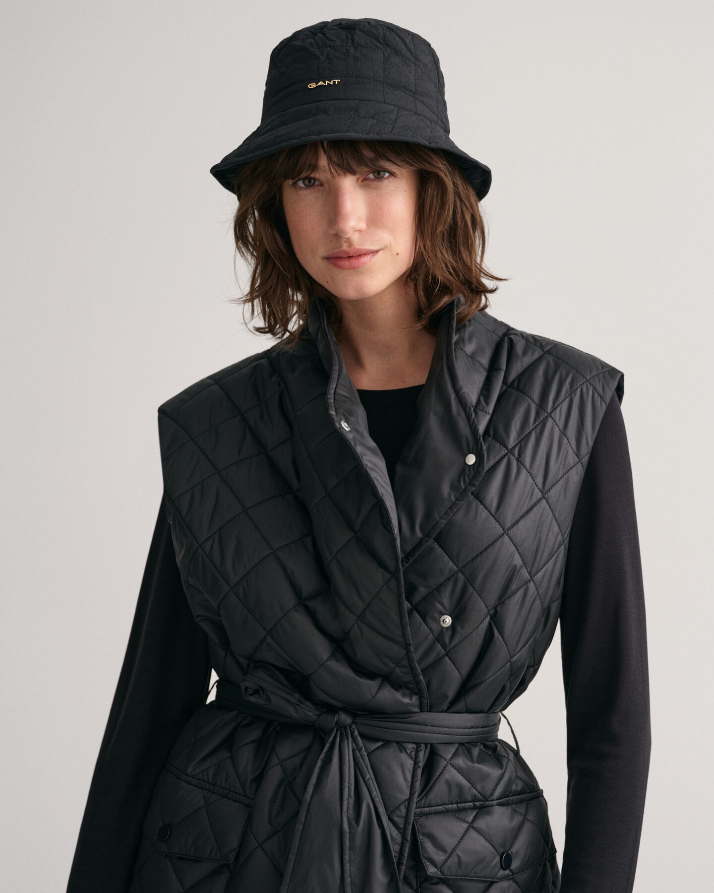 Doudoune sans manches longue matelass&eacute;e