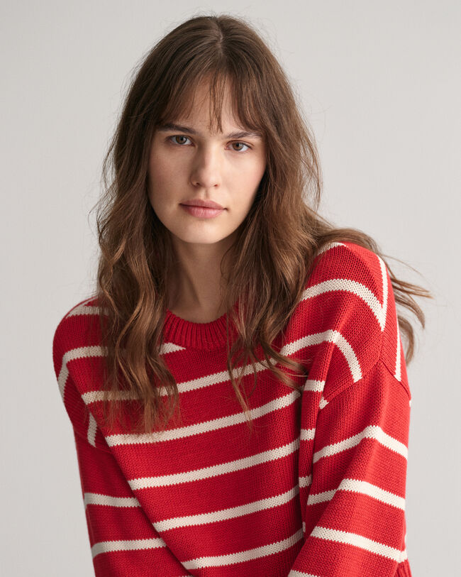 Pull ras du cou à rayures