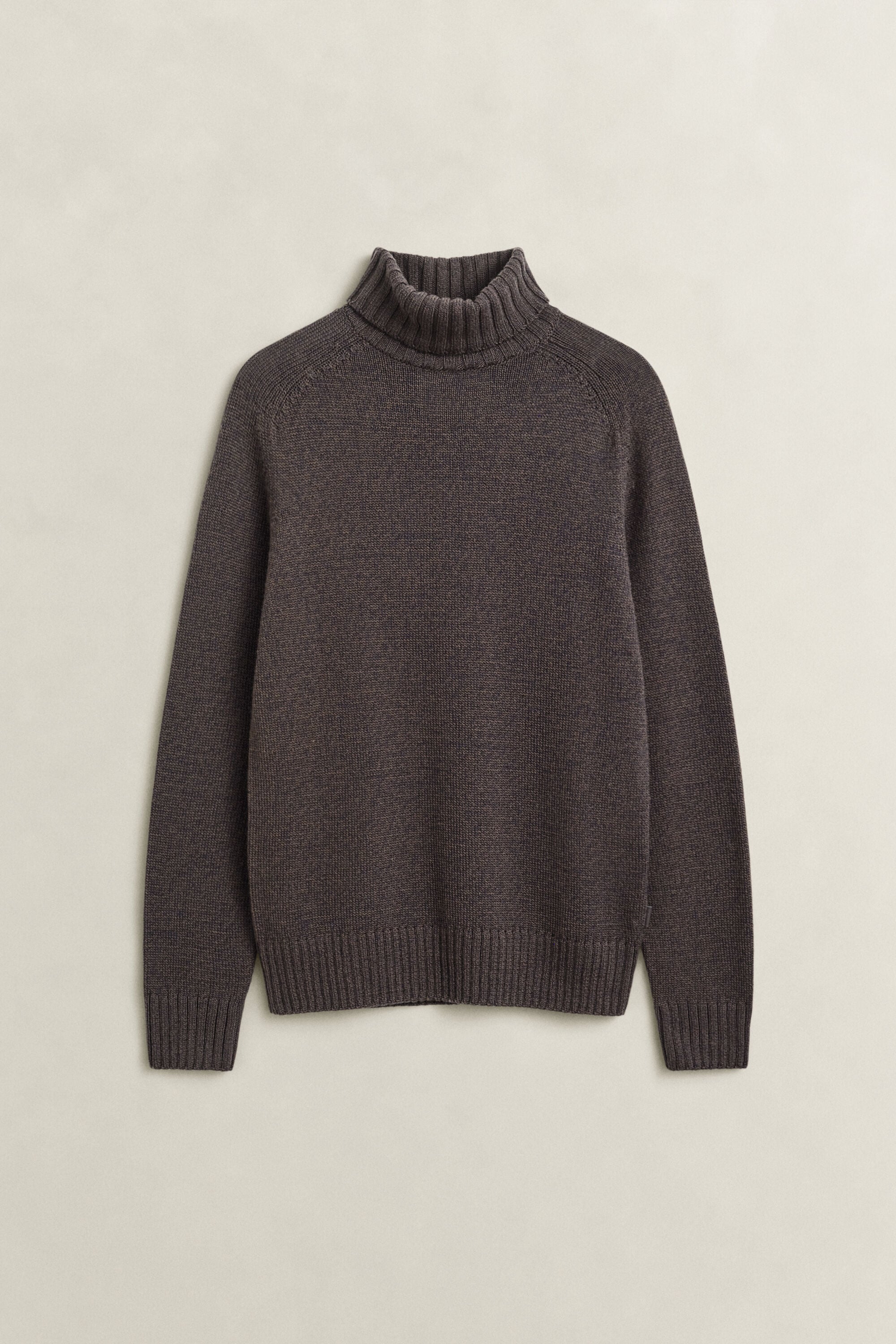 Pull col roulé en laine moulinée mélangée