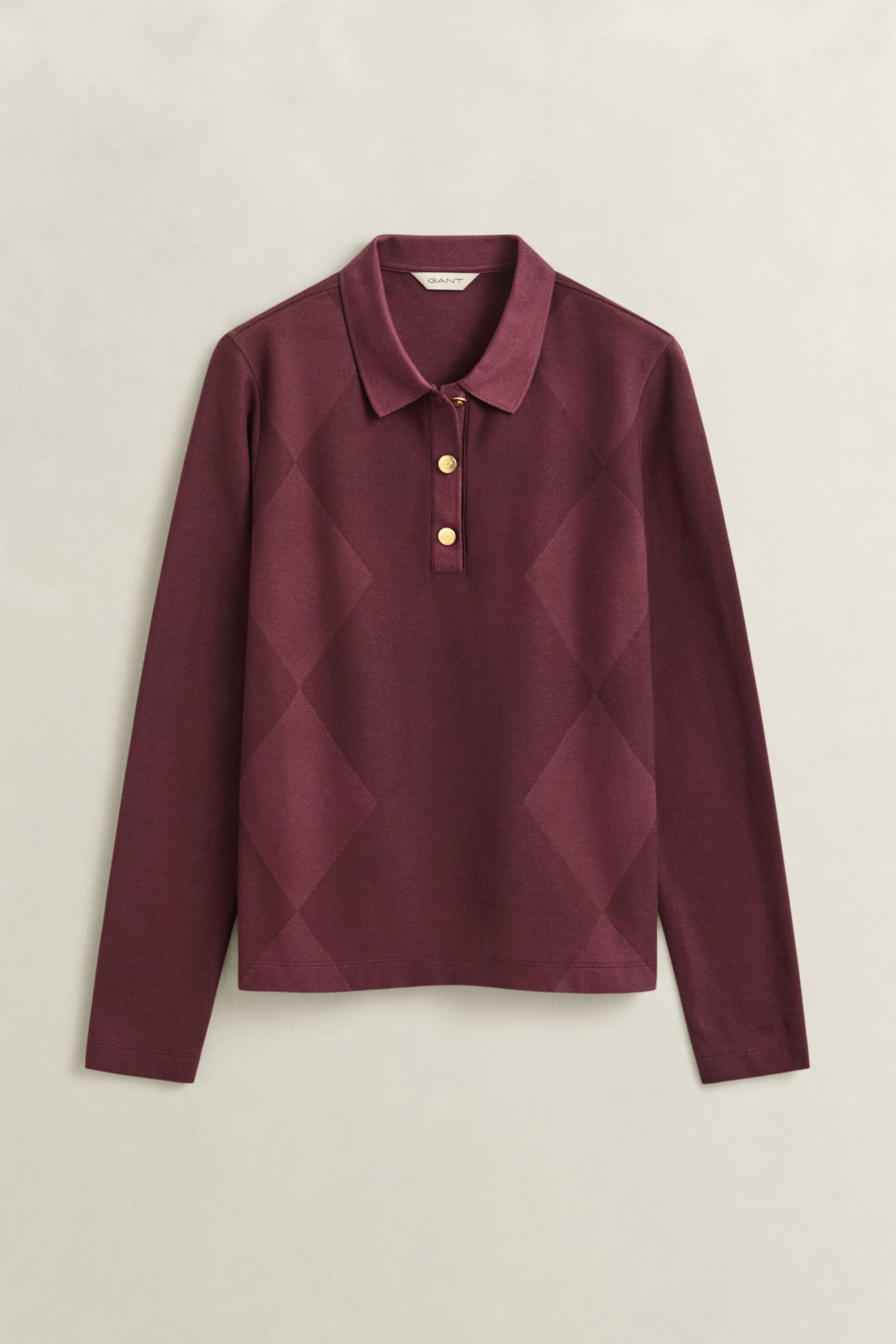 Polo à manches longues et motif argyle