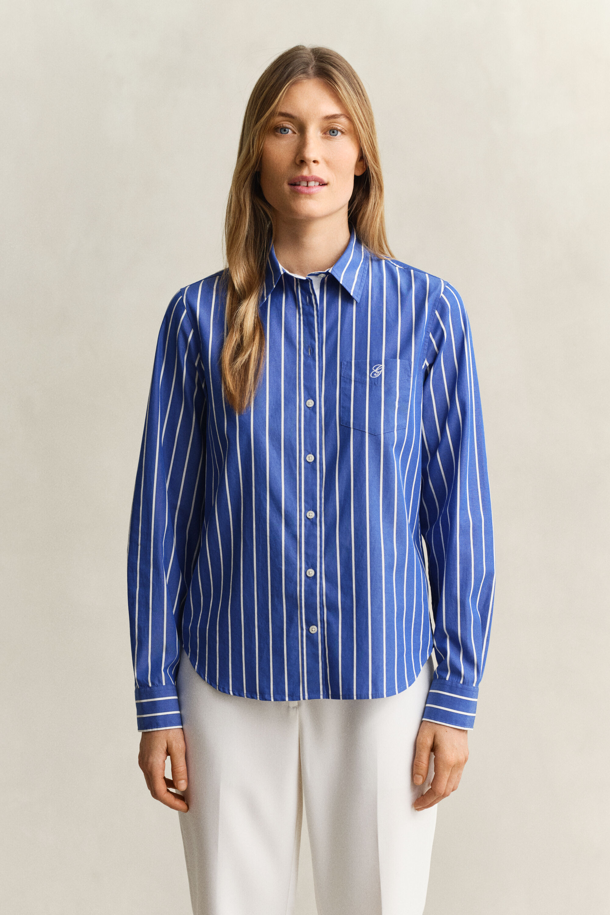 Chemise coupe regular en popeline à rayures classique