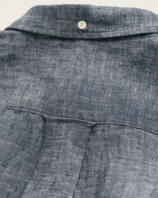 Chemise regular fit en lin &agrave; manches courtes