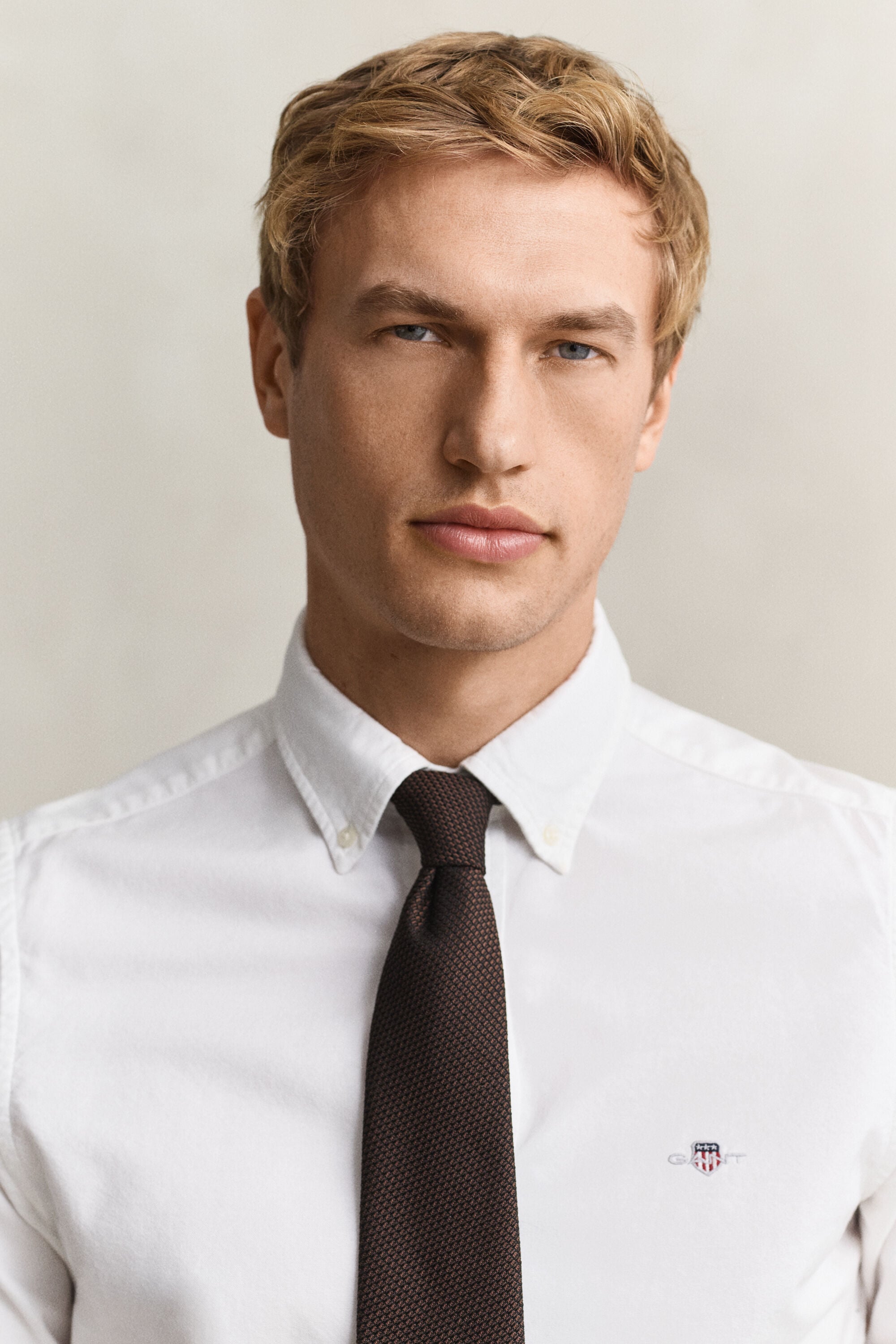Chemise ajustée en coton Oxford classique