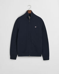 Cardigan zippé en coton Textured