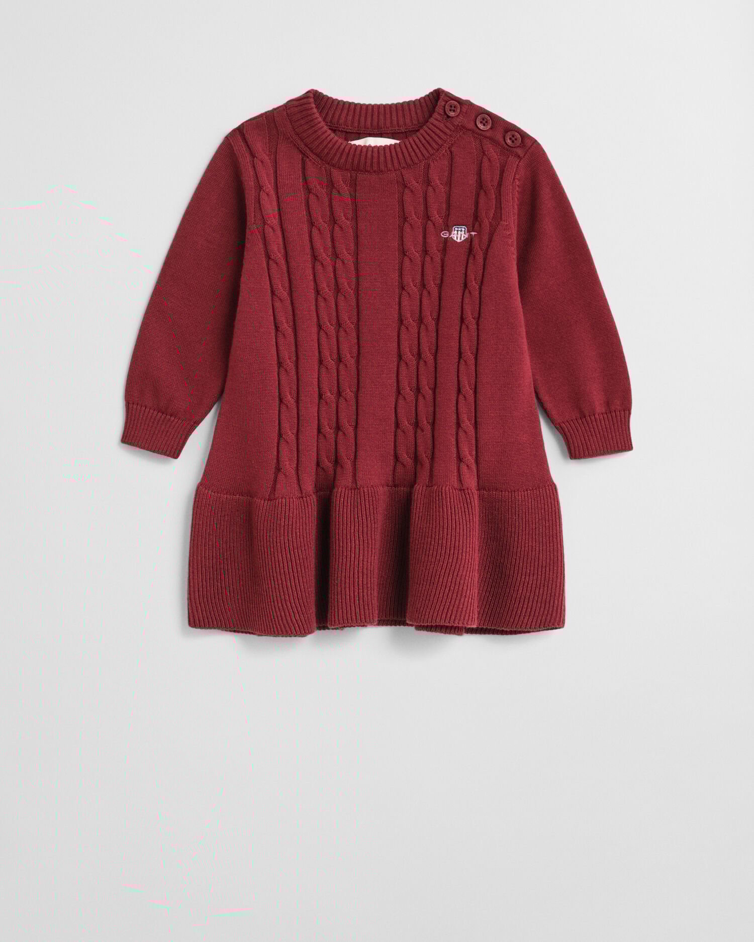 Robe en maille de coton à torsades Bébé Fille