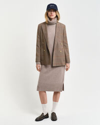 Robe col roul&eacute; avec finitions &agrave; chevrons