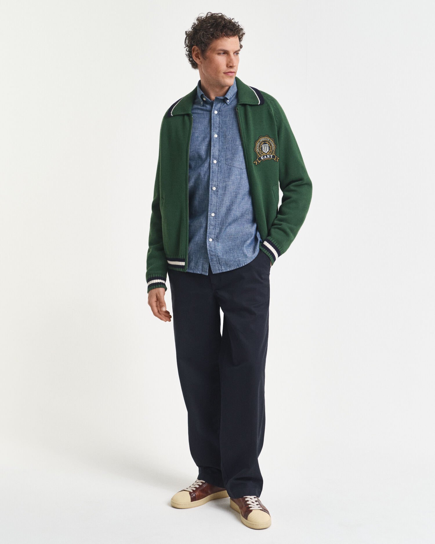 Chemise coupe regular en chambray indigo