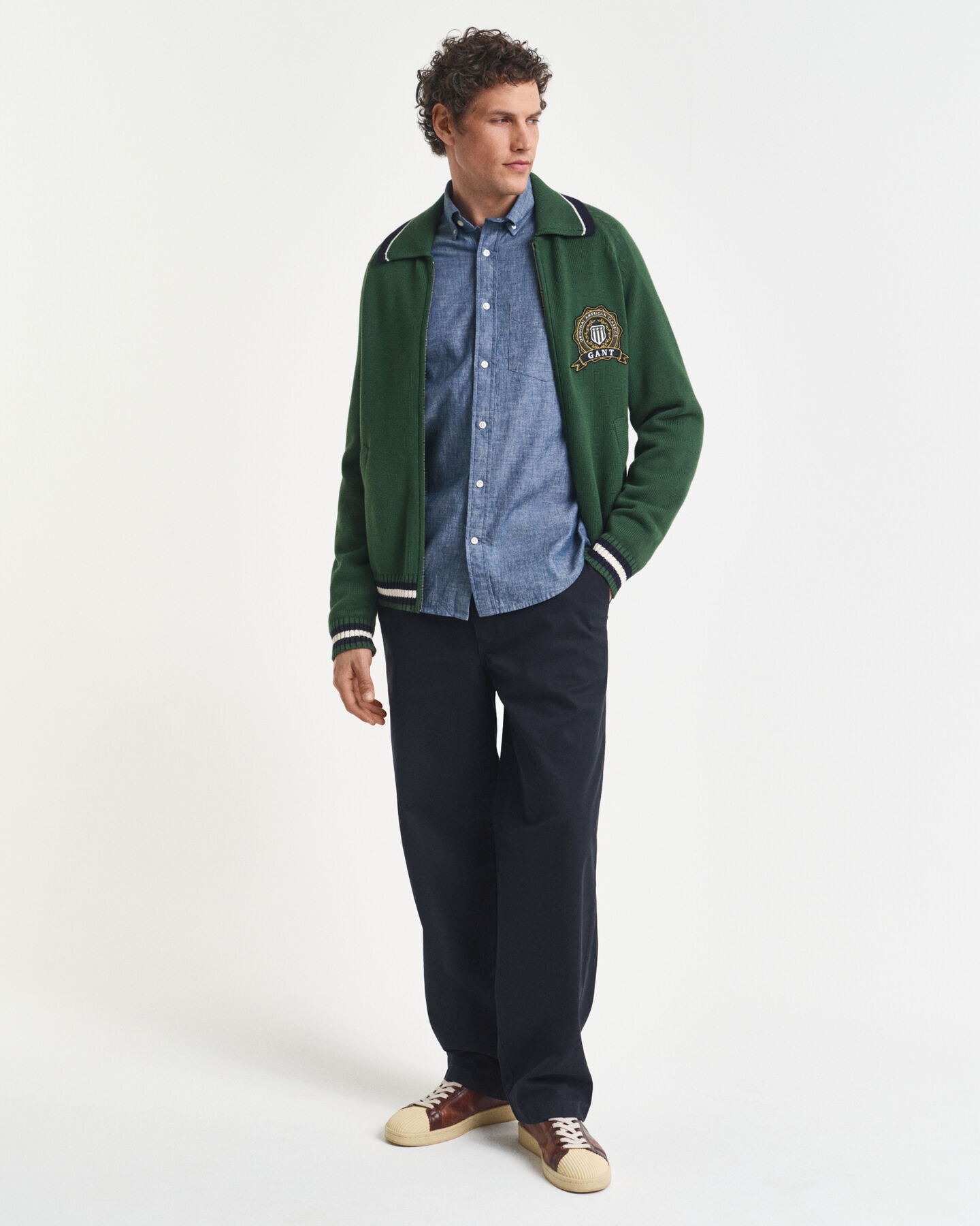 Chemise coupe regular en chambray indigo