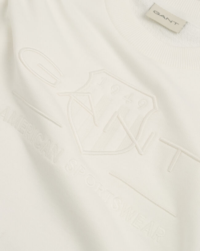 Sweat-shirt ras du cou avec écusson ton sur ton