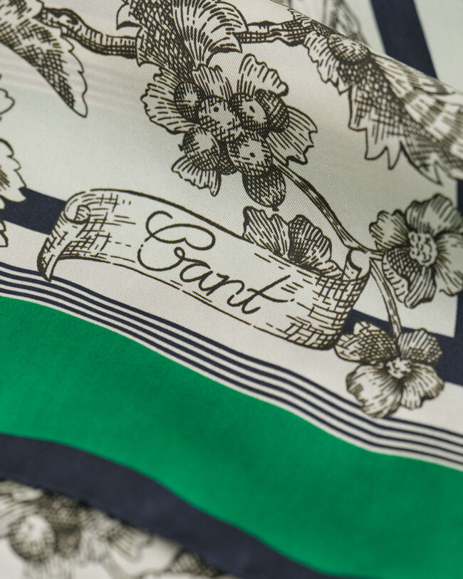 Foulard en soie à imprimé arbres