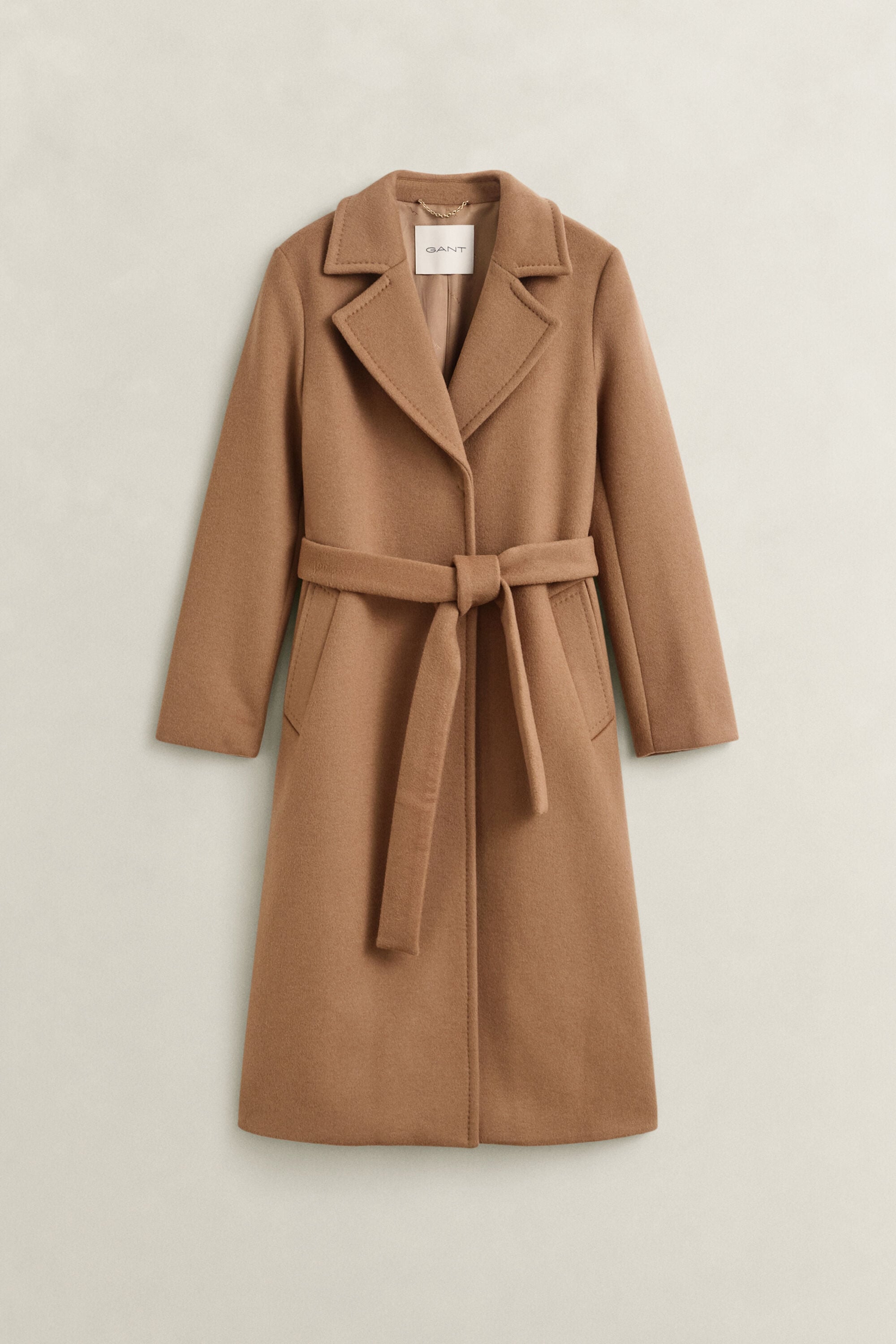 Manteau en laine mélangée avec ceinture