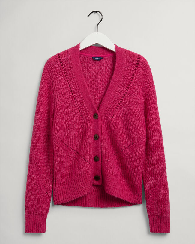 Cardigan &agrave; d&eacute;tails en mohair