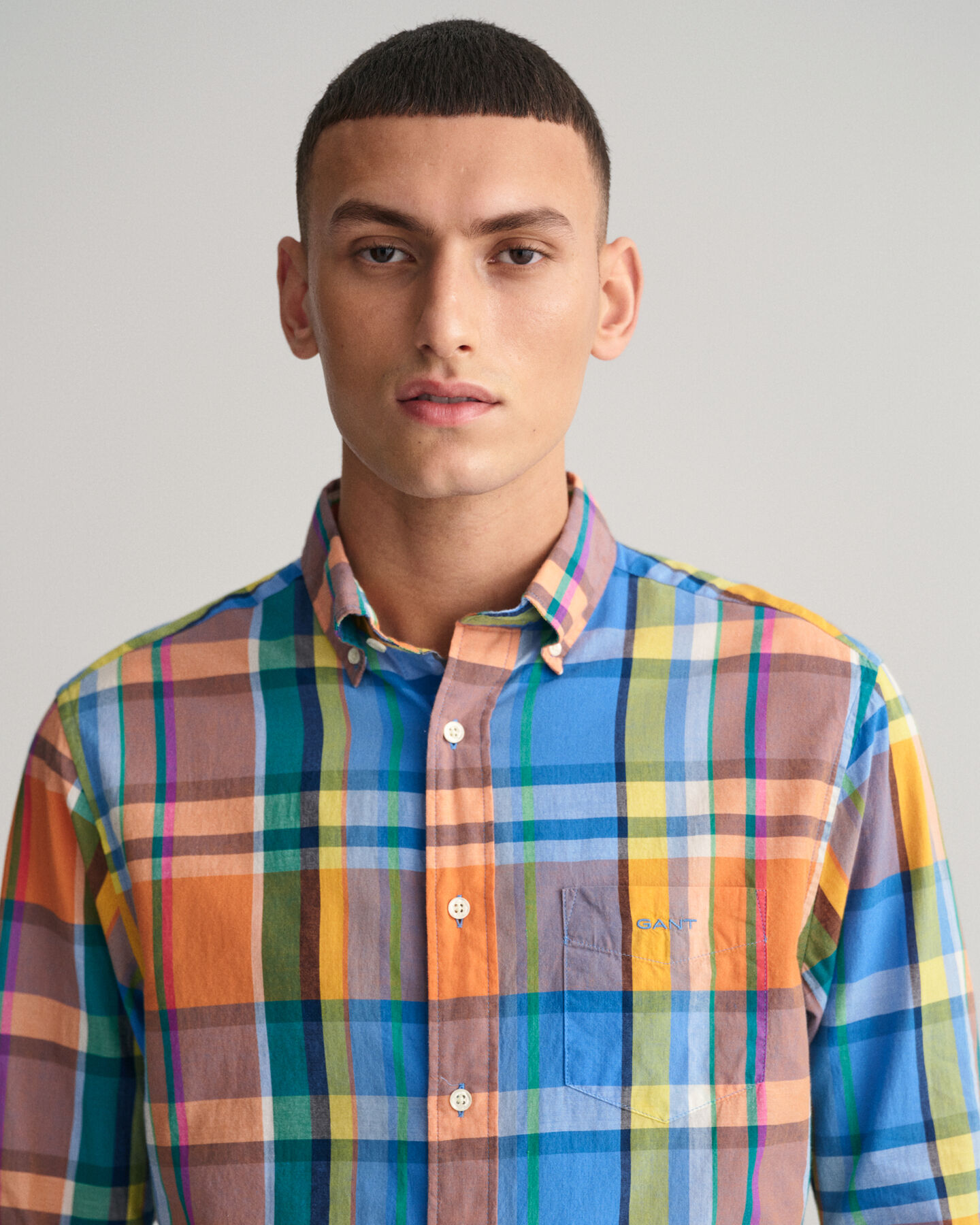 Chemise regular fit à carreaux madras colorés