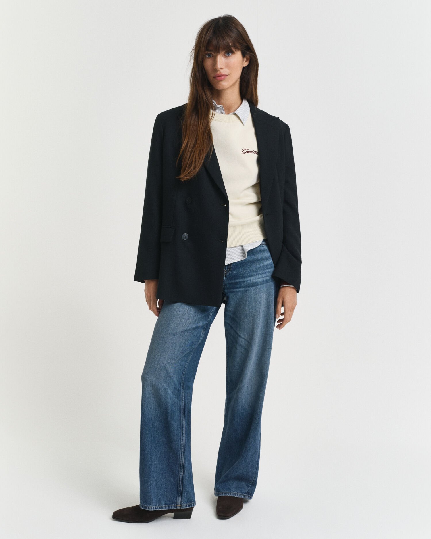 Pull col rond en colour-block