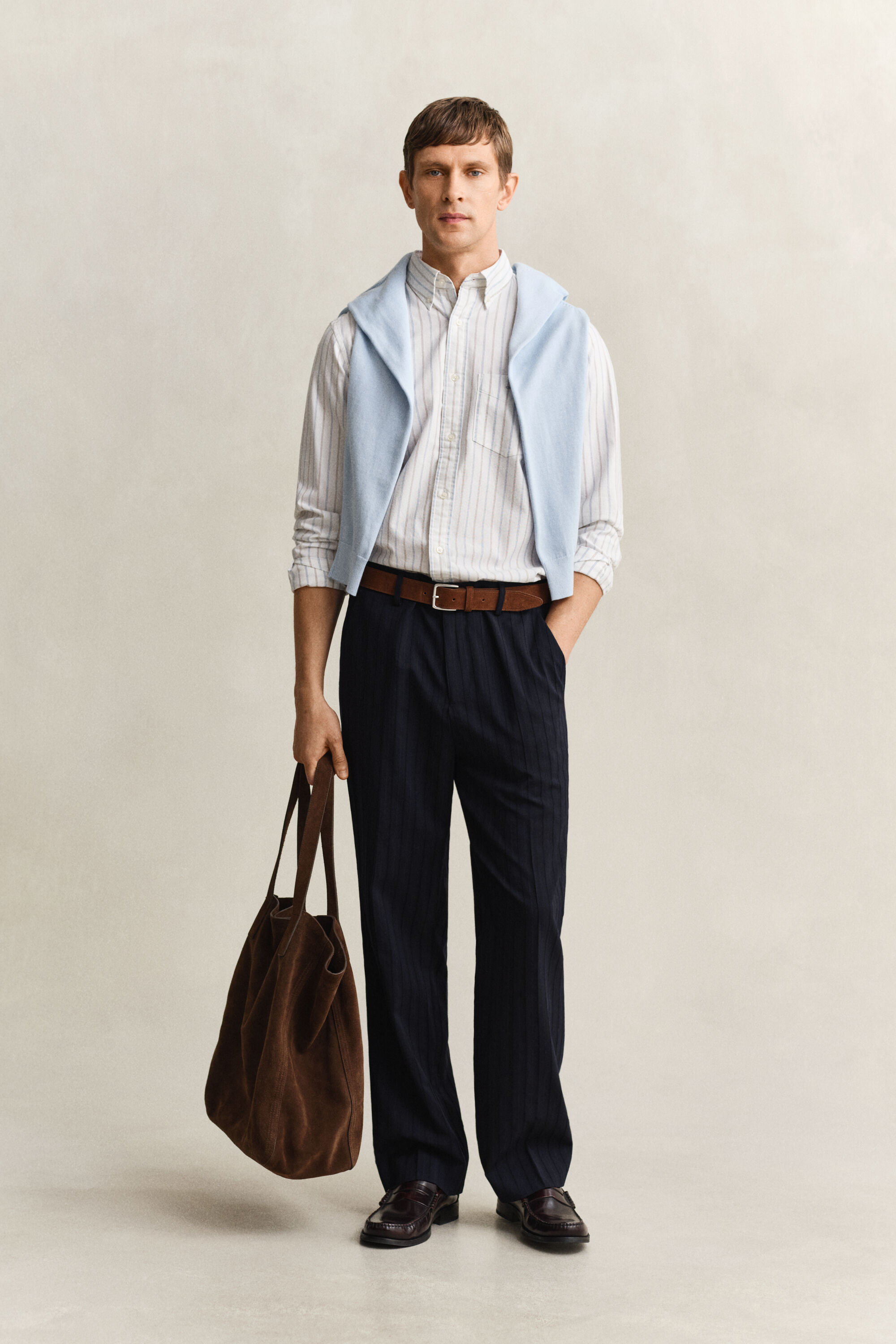 Chemise en coton Oxford classique à rayures