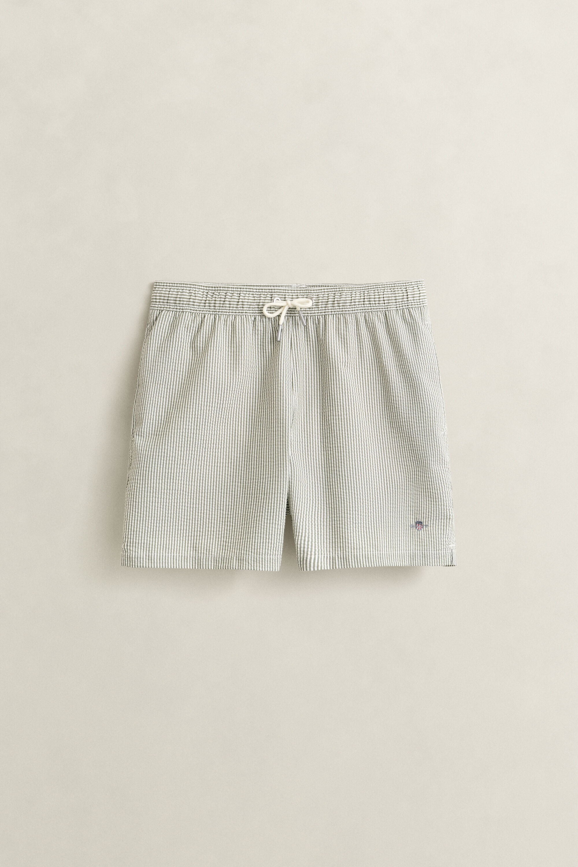 Short de bain en seersucker à rayures