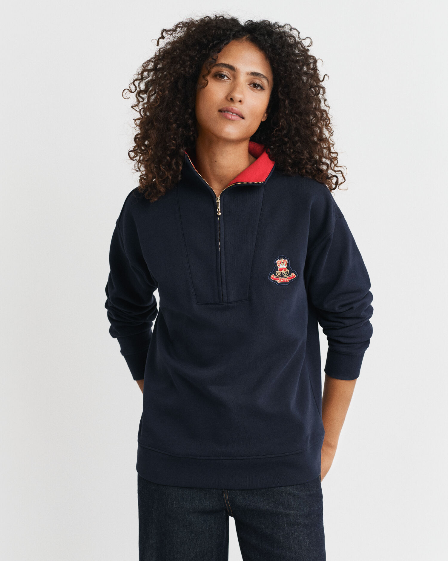Sweat-shirt à demi-zip Crest Badge