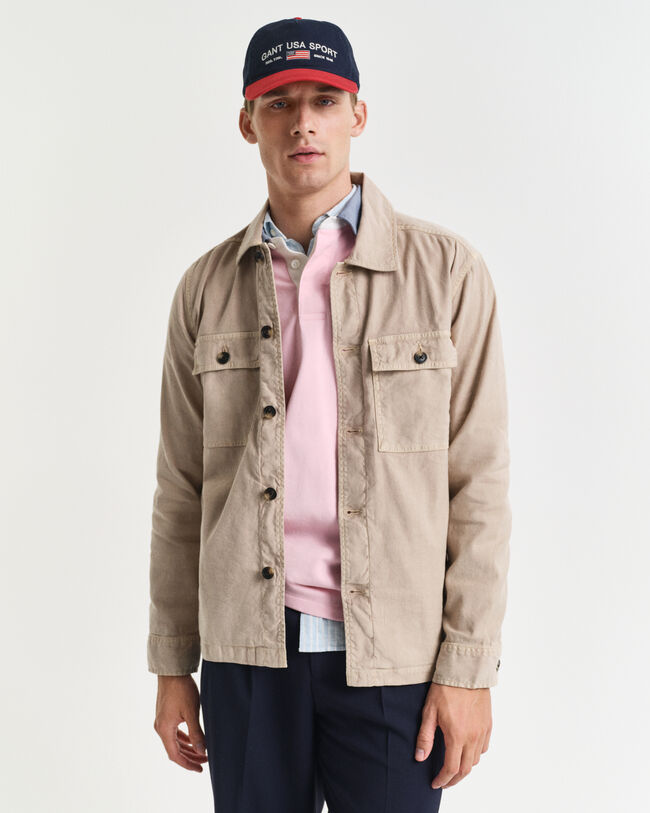 Surchemise coupe regular en coton et lin