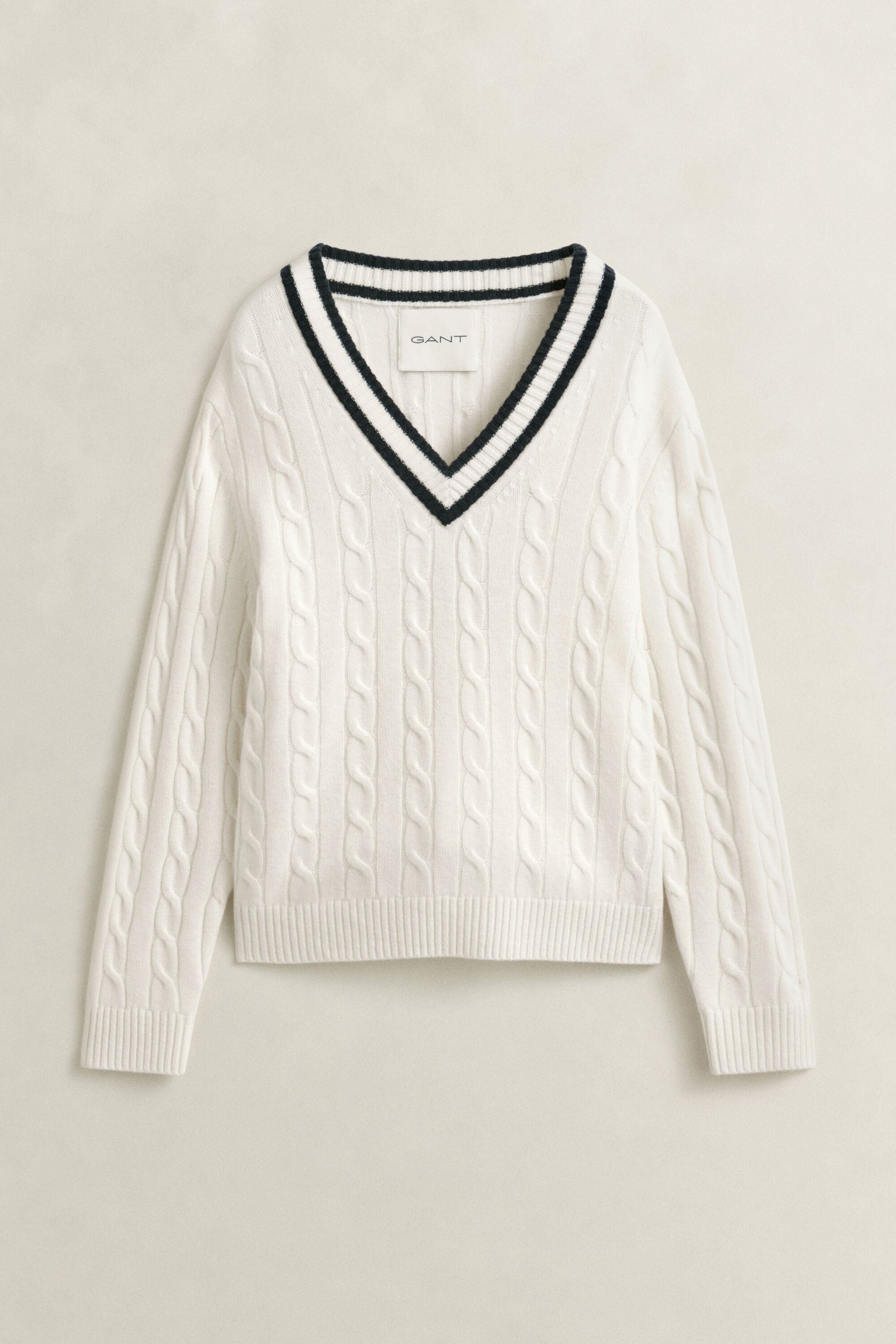 Pull en maille de laine mérinos à torsades