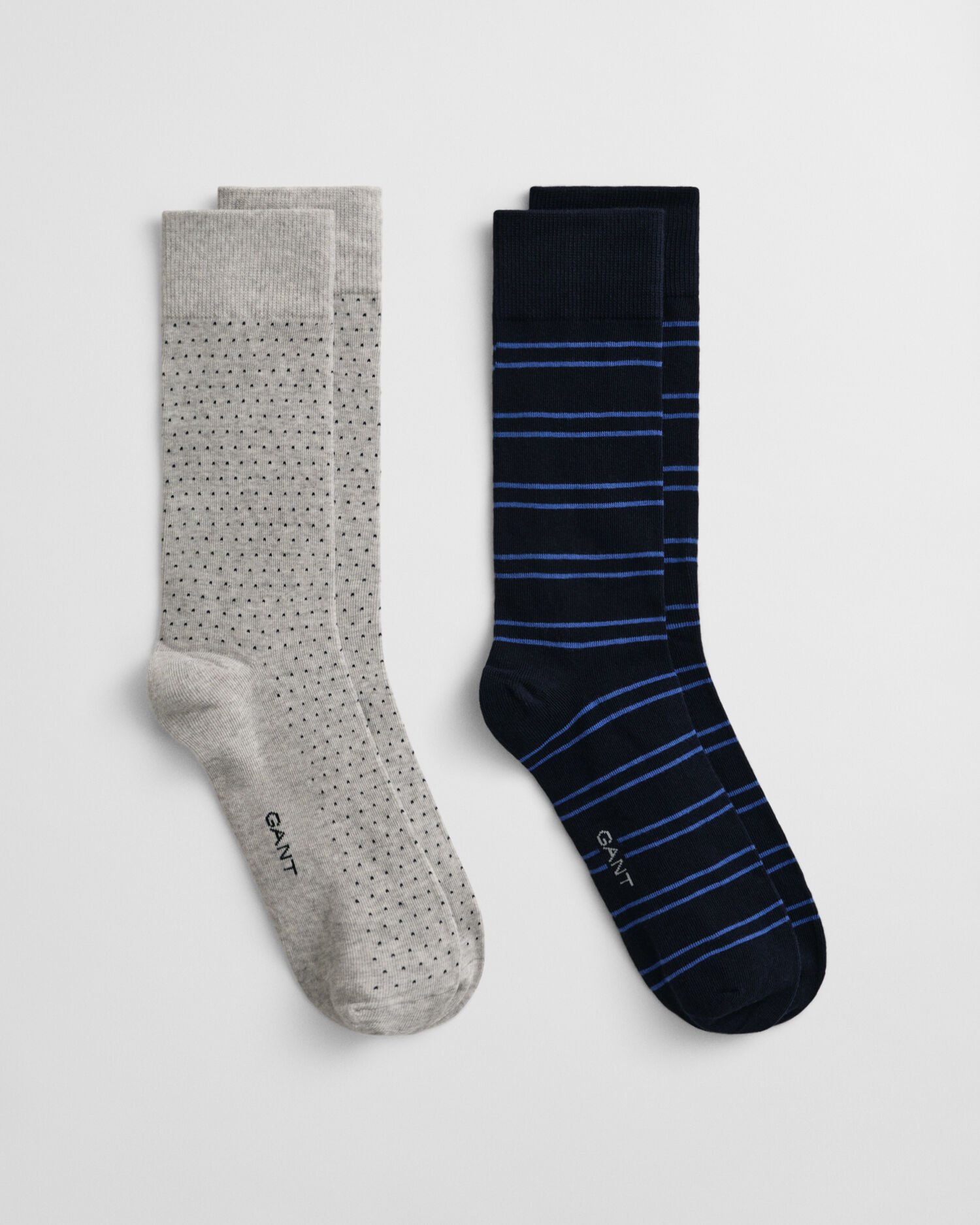 Coffret cadeau de 2 paires de chaussettes à rayures et à pois
