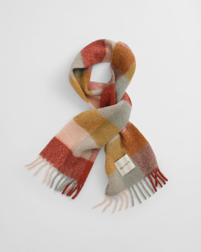 Écharpe en laine d'alpaga mélangée à carreaux