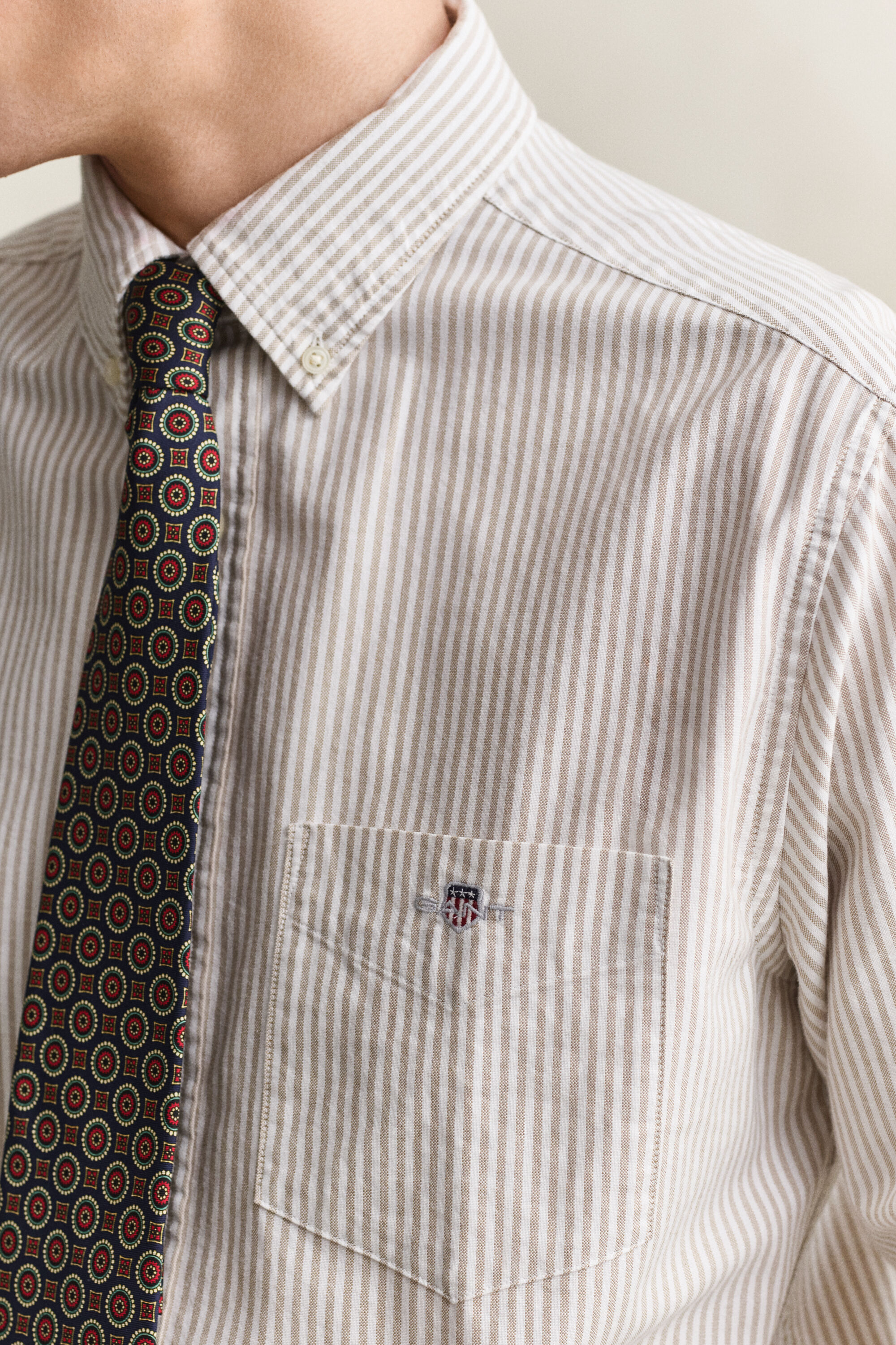 Chemise en coton Oxford classique à rayures Banker