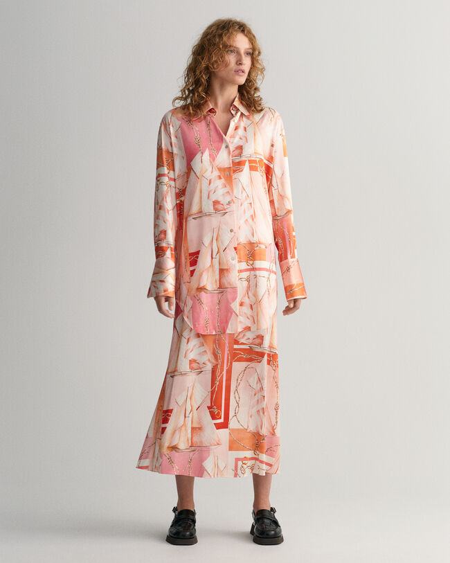 Chemise relaxed fit en soie à imprimé Sailing