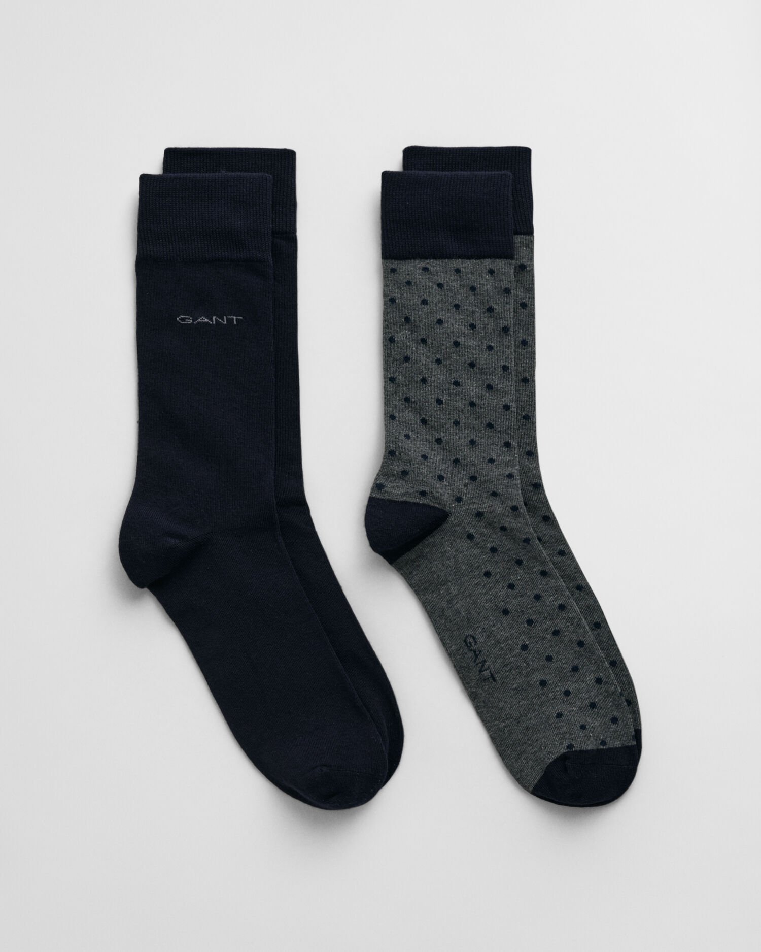 Lot de 2 paires de chaussettes unies et à pois