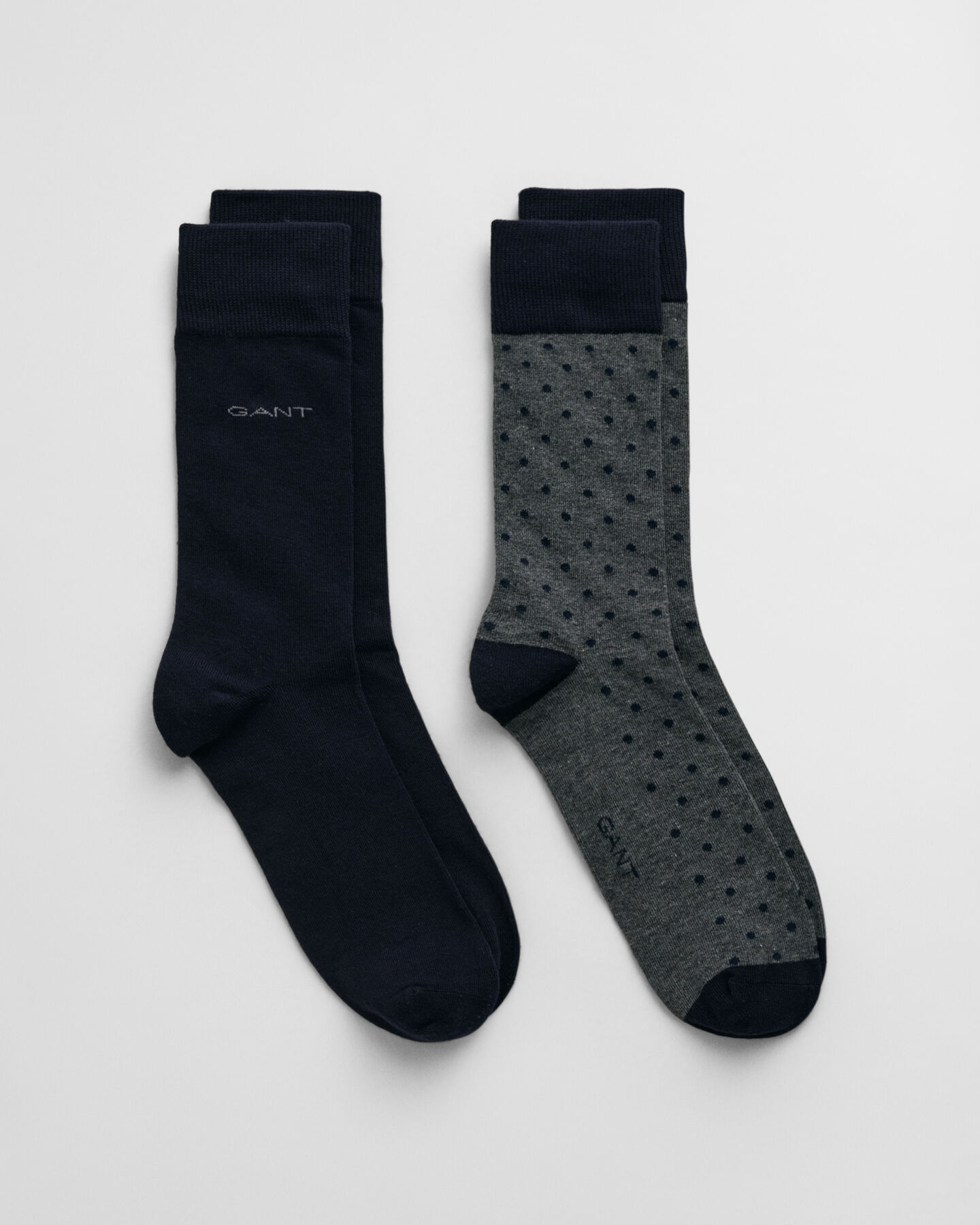 Lot de 2 paires de chaussettes unies et à pois