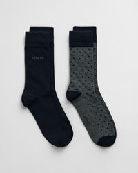 Lot de 2 paires de chaussettes unies et à pois