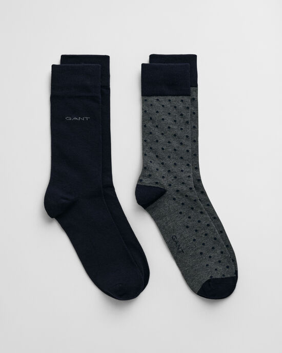 Lot de 2 paires de chaussettes unies et à pois