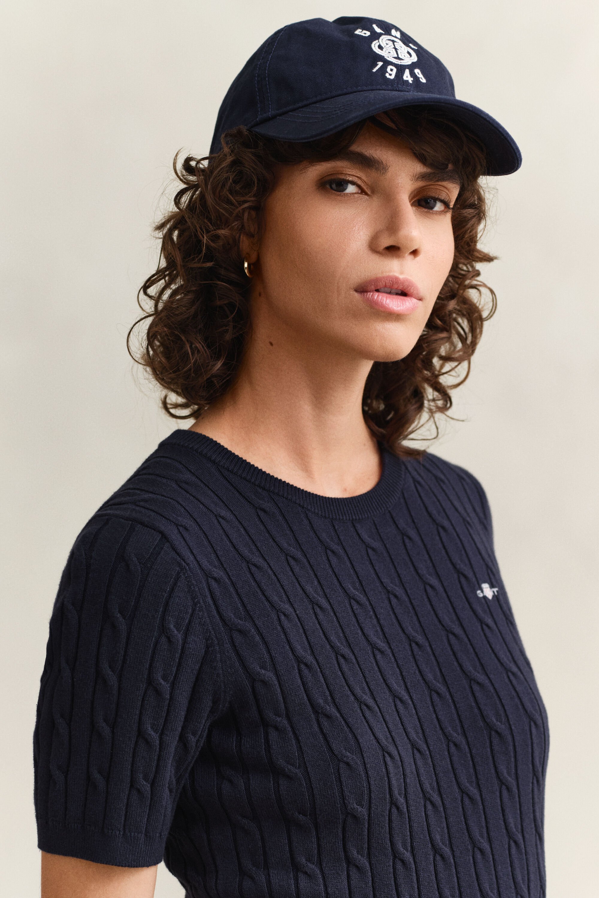 Pull à manches courtes en maille torsadée