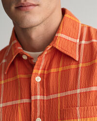 Chemise ultra-ample texturée à carreaux