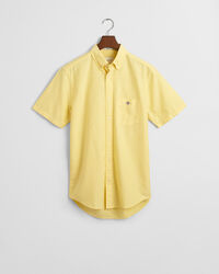 Chemise regular fit classique en coton Oxford &agrave; manches courtes
