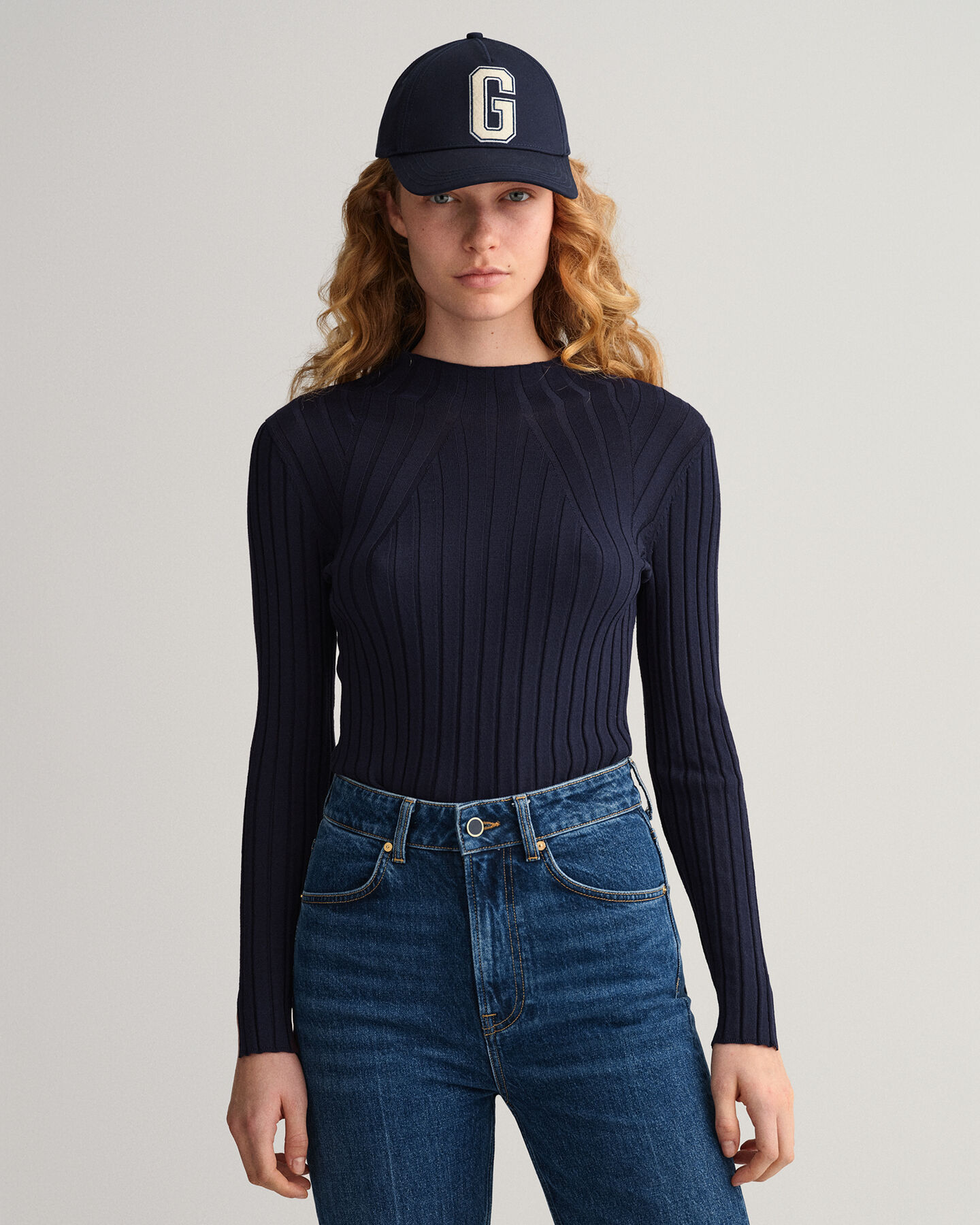 Haut en maille côtelée