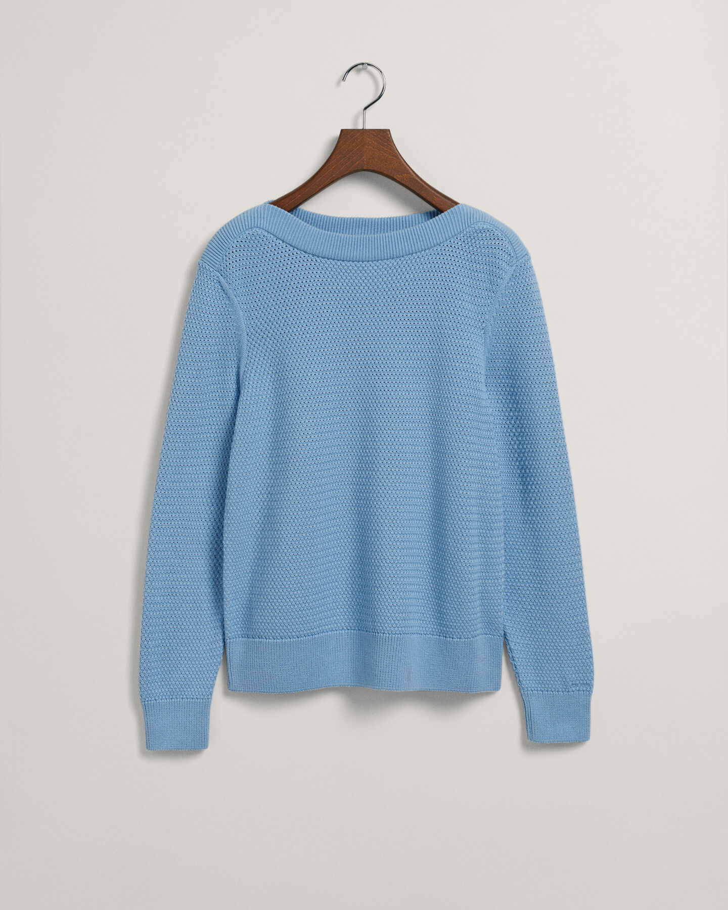 Pull col bateau en coton Textured