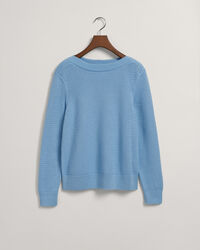 Pull col bateau en coton Textured