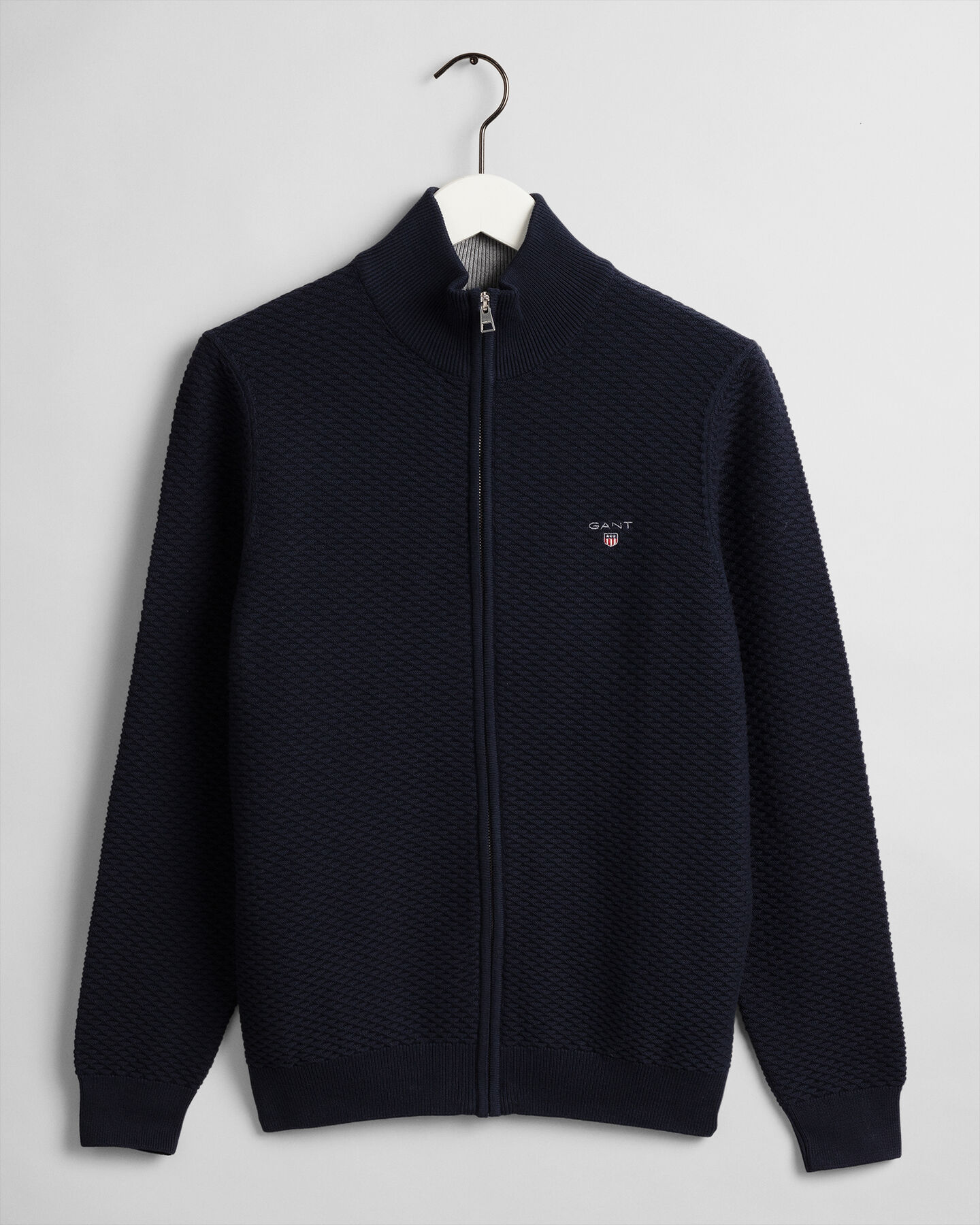 Pull zippé avec motif Triangle Texture